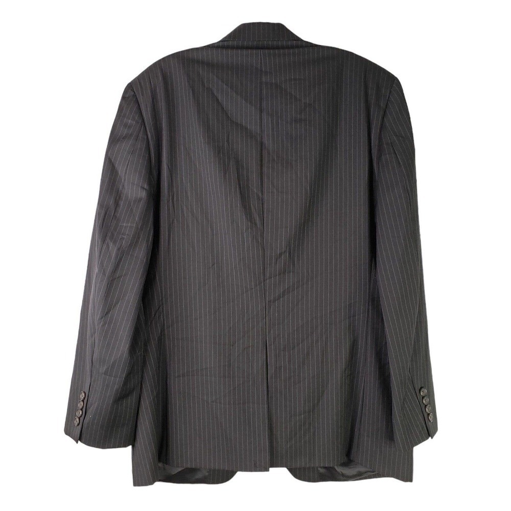 Lauren Ralph Lauren Mens 42 R Gray Pinstripe Wool Blazer Jacket Two Button - Picture 3 of 8